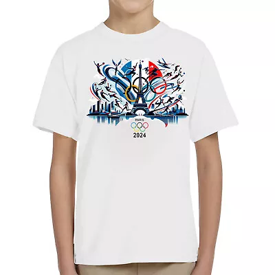 Buy Olympics Games 2024 Adult Kids T-Shirt Pariss Summer Paralympics France Tee • 6.49£