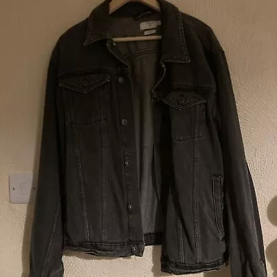 Buy Topman Classic Black Button Up Denim Jacket - Size L • 5£