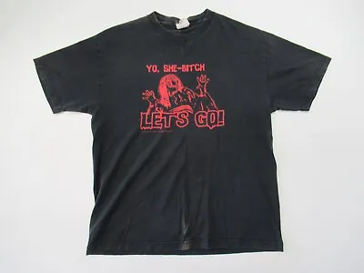 Buy Army Of Darkness T Shirt Vintage Movie Yo She Bitch Lets Go Grahic Black Faded • 91.24£