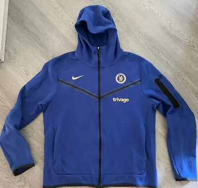 Buy Chelsea FC Nike / Trivago Mens Blue Player Issue Tech Fleece Hoodie Size Large • 69.99£