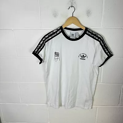 Buy Adidas Shirt Mens Medium White The Stone Roses Ian Brown Trefoil Mods Britpop • 43.95£