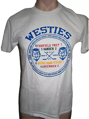 Buy Vtg 1990 West Haven HS Westies Hockey Conn State Champs T Shirt Mens M/L • 23.33£