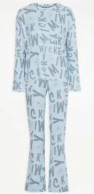 Buy Official Disney Mickey Mouse Slogan Soft Snit Pyjamas Light Blue Size 12-14 New • 19.99£