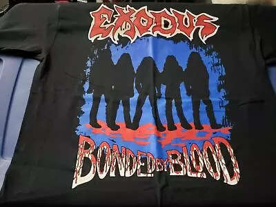 Buy EXODUS Bonded By Blood Shadow Band Cotton Black Men T-shirt • 26.07£