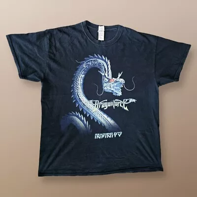 Buy Dragonforce Reaching Into Infinity Metal Rock Black Cotton T-Shirt Size XL • 19.99£
