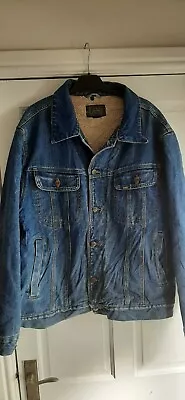 Buy Lee Denim Jacket Mens L Lined Sherpa Large Blue LEE • 35£