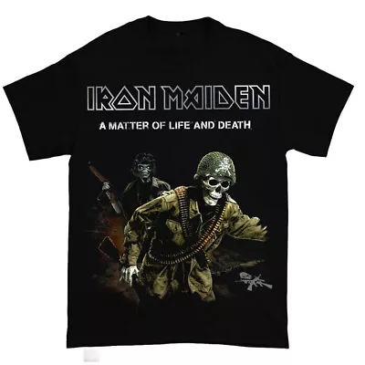 Buy Iron Maiden T Shirt, Iron Maiden A Matter Of Life And Death, Black Crewneck • 15.56£