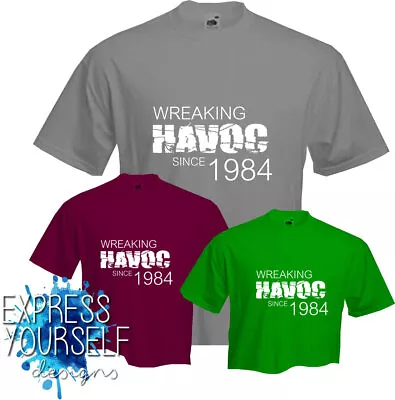 Buy WREAKING HAVOC 1984 - T Shirt, 40th BIRTHDAY (2024), Fun, Present, Gift, NEW • 9.99£