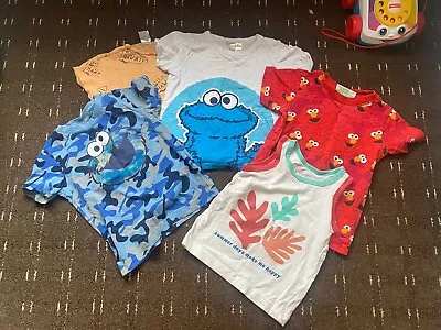 Buy Boy Cookie Monster Sesame Street 5 Tshirts Set Bundle Camouflage 9-12 Months • 1£