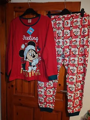 Buy Disney Minnie Mickey Mouse Long Sleeved Pyjamas Plus Size 20/22 NEW WITH TAGS • 8£