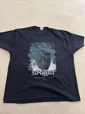 Buy Skillet Winter Tour 2022 Concert Tour Double Sided Black Size 2XL • 13.93£
