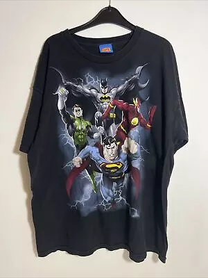 Buy DC Comics Justice League T-Shirt Super Friends Black Graphic Men's Size XL Vtg • 16.99£