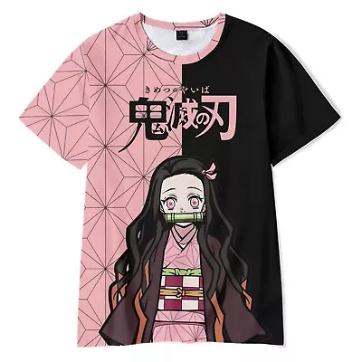 Buy Kids Adult 3D Demon Slayer Anime Casual Short Sleeve T-Shirt Tee Top Gift • 9.08£