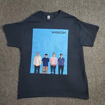 Buy Weezer T Shirt Mens Sz Large Black Blue Album Band Hal Leonard Gildan Tag Read • 23.33£