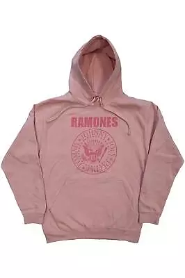 Buy Ramones Hoodie Pink Hey Ho Seal Band Logo New Official Unisex Pink Pullover S • 31.95£