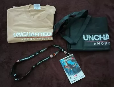 Buy Sony PlayStation 3 PS3 Uncharted 2 T-Shirt Tote Bag Lanyard E3 VIP Memorabilia • 280.07£