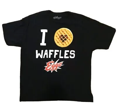 Buy Kelloggs I Love Eggo Waffles T Shirt XL Men's Black Short Sleeves GREAT • 9.45£