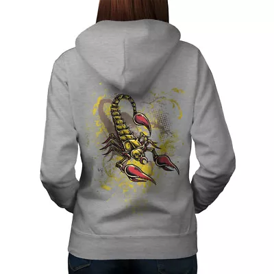 Buy Wellcoda Scorpion Art Wild Insect Womens Hoodie Back • 31.99£