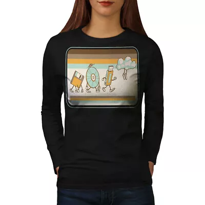 Buy Wellcoda Tech Of Storage Devices Cartoon Womens Long Sleeve T-shirt • 21.99£