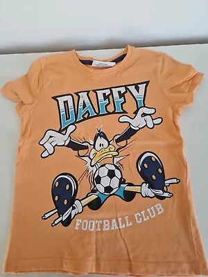 Buy Looney Tunes Daffy Duck Orange Football Shirt Kids Size 5-6 Years • 3.59£