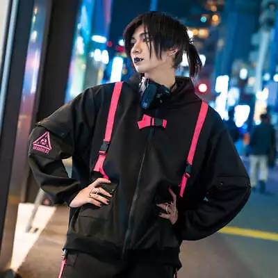 Buy NEW ACDC Rag - Uzurai Cyberpunk Tech Oversized Black Pink Jacket • 65.35£