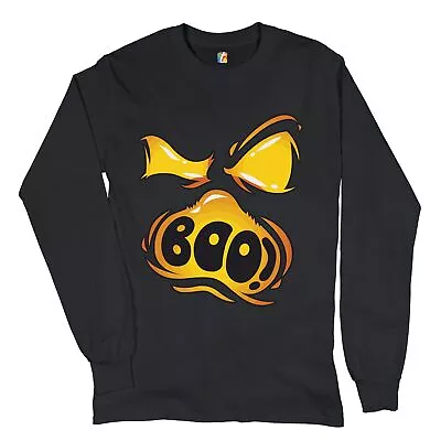 Buy Boo! Ghost Face Long Sleeve T-shirt Halloween Trick-or-Treat All Hallows' Eve • 28.84£