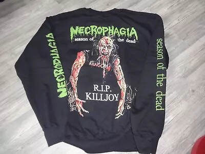 Buy Necrophagia Sweatshirt Crew Neck Repulsion Impetigo Carcass Amebix Carnivore • 55.74£