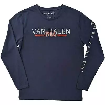 Buy Van Halen T Shirt 84 Tour New Official Unisex Navy Blue Long Sleeve • 22.95£