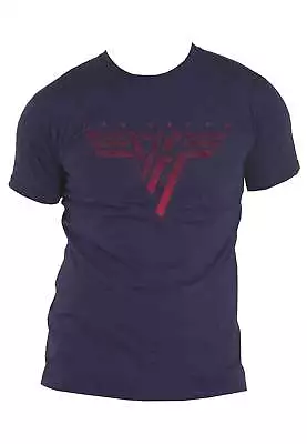 Buy Van Halen T Shirt Classic Red Band Logo New Official Mens Navy Blue • 16.95£