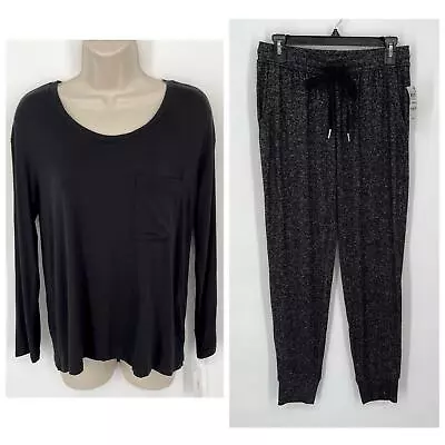 Buy Alfani NWT Women's 2 Piece PJ Set Sleepwear Shirt & Pants Size XS Black, Gray • 43.64£