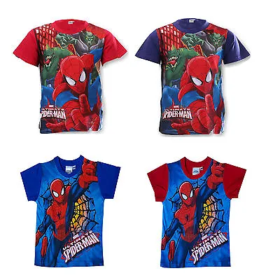 Buy Boys New Official Spiderman Cotton Summer Short Sleeve T Shirt Top Age 3-9 Years • 7.99£