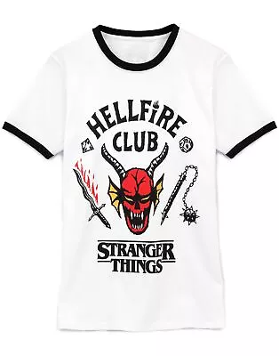 Buy Stranger Things White Hellfire Club Logo Short Sleeved T-Shirt (Mens) • 18.95£