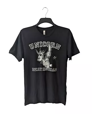 Buy Unicorn Death Squad Print T-shirt Unisex Size Medium Black/White 100% Cotton VGC • 1.99£