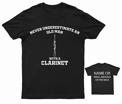 Buy Old Man Clarinet T-Shirt Customisable Musician Shirt Humorous Elderly Instrumen • 13.95£