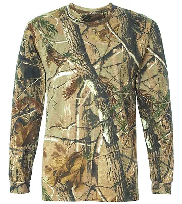 Buy GENTS LONG SLEEVE HUNTERS GUN TOP Mens Wood Tree Camouflage T-shirt Camo Fishing • 14.95£