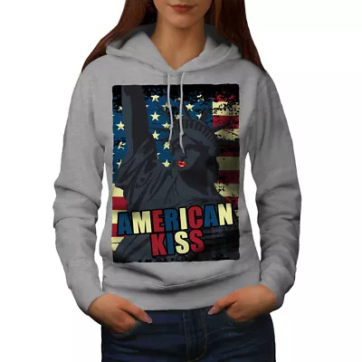 Buy Wellcoda Freedom Statue Kiss America Womens Hoodie • 31.99£