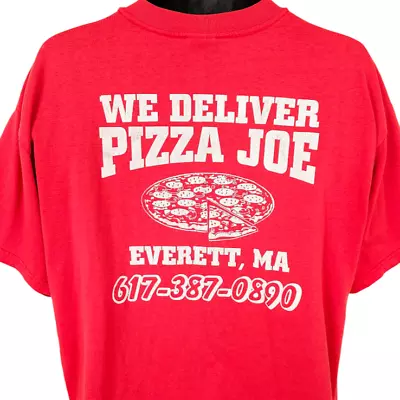 Buy Vintage Pizza Joe T Shirt Mens Size XL Red 90s Everett Massachusetts Destination • 28£