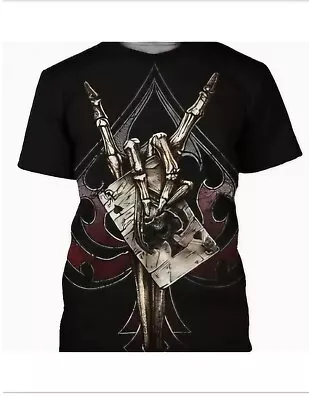 Buy Black Bone Hand Ace Of Spades T-Shirt - Size XL • 5.95£