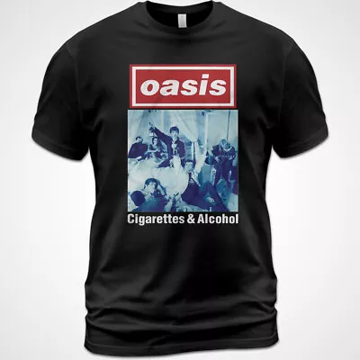 Buy Cotton T-Shirt Oasis Cigarettes & Alcohol Tee Liam Gallagher Noel Gallagher • 19.56£