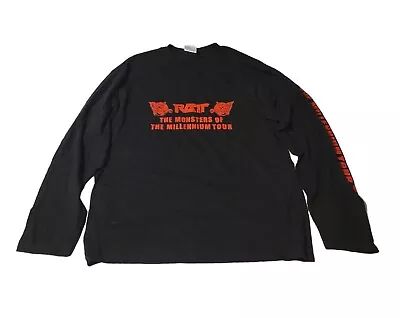 Buy Vintage RATT Long Sleeve Shirt Large Black Monsters Of The Millennium Tour 2001 • 74.69£