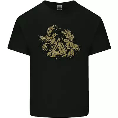 Buy Valknut Symbol With Ravens Vikings Mens Cotton T-Shirt Tee Top • 10.99£