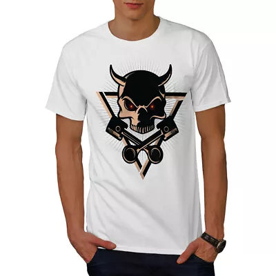 Buy Wellcoda Satan Face Scary Skull Mens T-shirt • 17.99£