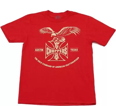 Buy West Coast Choppers Herren T-Shirt Gold Standard Tee Red • 20.06£