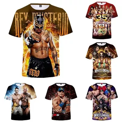 Buy Kids Boys Girls 3D WRESTLE MANIA WWE Casual Short Sleeve T-Shirt Tee Top Gifts • 8.17£