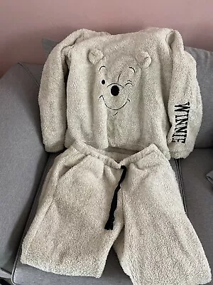 Buy Women’s Disney Winnie The Pooh Fleece Fluffy Pyjamas Size 12-14 Medium • 5£