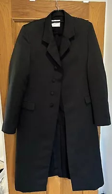 Buy Amazing Men’s Daniel W Fletcher Black Heavy Satin Feel Overcoat Smart Jacket L • 199.99£