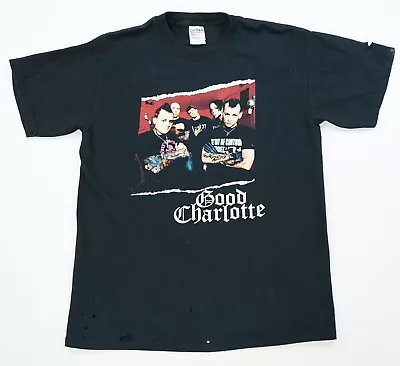 Buy Rare Vintage Good Charlotte Band Members Tour T Shirt 2000s Rock Music Black M • 27.95£