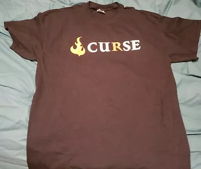 Buy Curse Band T-shirt Black With Flames 100% Cotton  Large • 7.77£