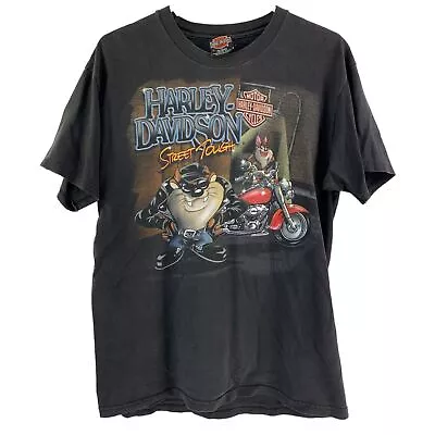 Buy Vintage Harley Davidson Looney Tunes Taz Graphic Print T-Shirt Men's Medium • 44.99£