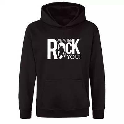 Buy We Will Rock You Typography Slogan Unisex Printed Hooded Sweatshirt • 17.99£